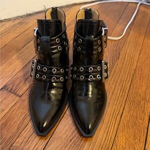 Steve Madden Black Ankle Boots with Buckle New